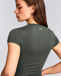 Mellow™ Motion Crew Neck Mid Top | Dark Khaki