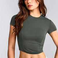 Mellow™ Motion Crew Neck Mid Top | Dark Khaki