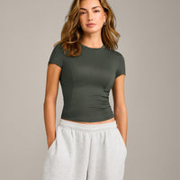 Mellow™ Motion Crew Neck Top | Dark Khaki