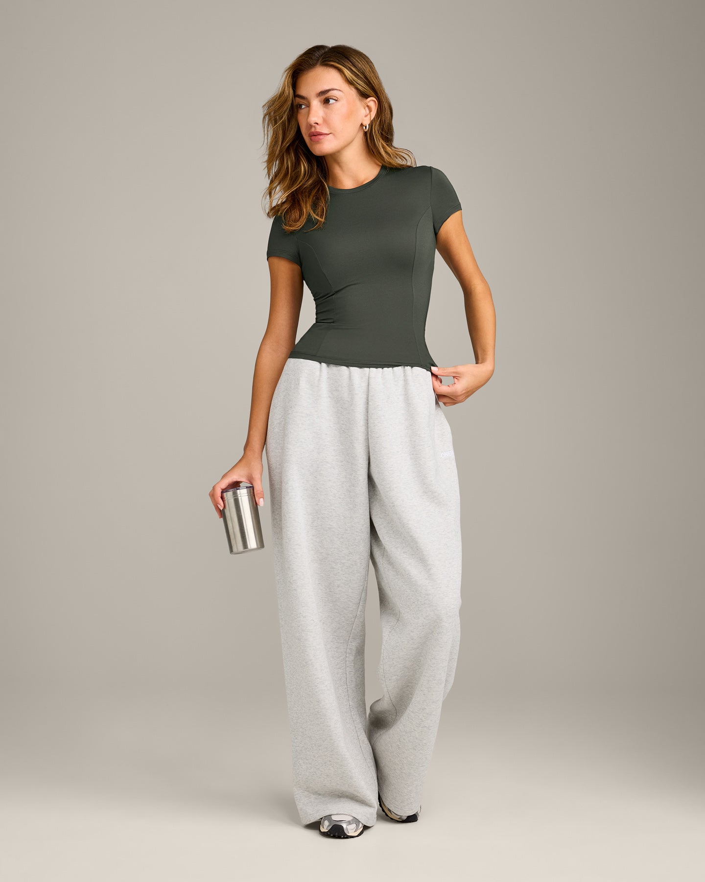 Mellow™ Motion Crew Neck Top | Dark Khaki