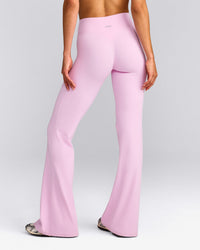 SoftMotion™ Flared Pants with Gray Logo | Chalk Pink