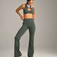 SoftMotion™ Flared Bottoms with Grey Logo | Dark Khaki