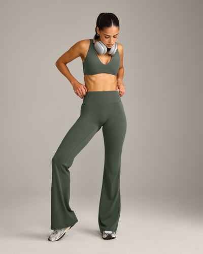 SoftMotion™ Flared Bottoms with Grey Logo | Dark Khaki