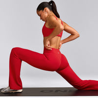 SoftMotion™ Flared Bottoms with Grey Logo | Fiery Red