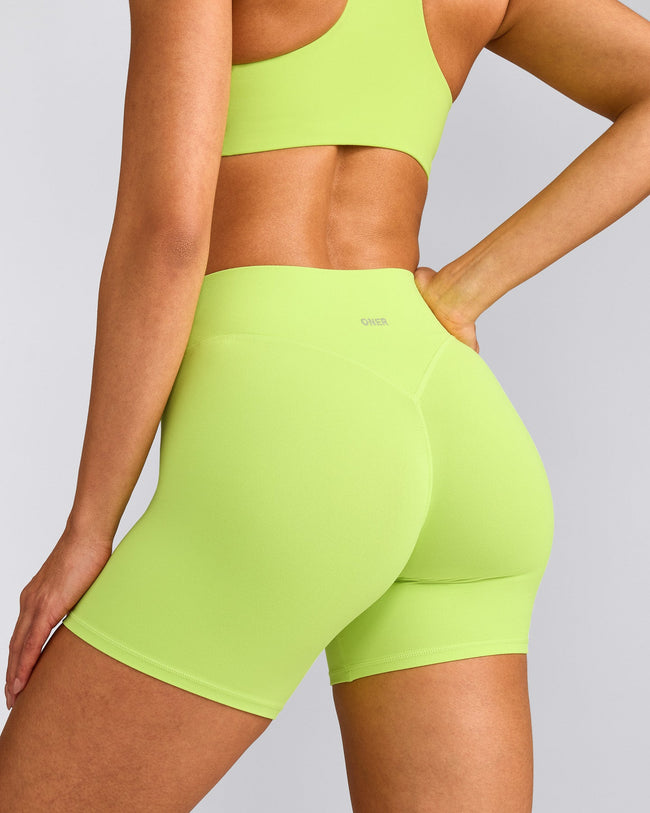 SoftMotion™ High Waisted Shorts 6" | Citrus Green