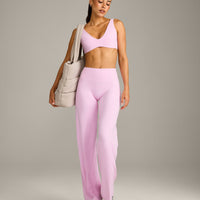 SoftMotion™ Straight Leg Bottoms with Grey Logo | Chalk Pink