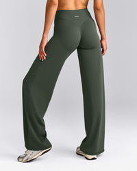SoftMotion™ Straight Leg Bottoms with Grey Logo | Dark Khaki