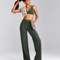 SoftMotion™ Straight Leg Bottoms with Grey Logo | Dark Khaki