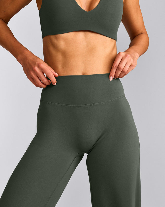 SoftMotion™ Straight Leg Bottoms with Grey Logo | Dark Khaki