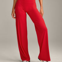 SoftMotion™ Straight Leg Bottoms with Grey Logo | Fiery Red