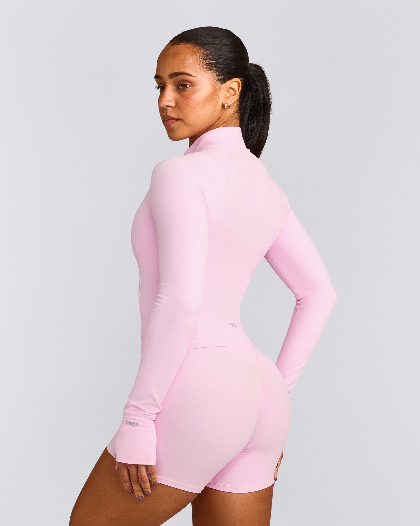 SoftMotion™ Mid Jacket with Grey Logo | Chalk Pink