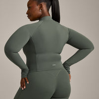 SoftMotion™ Mid Jacket with Grey Logo | Dark Khaki