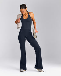 SoftMotion™ Racer Back Mid Tank Top with Built in Bra Shelf | True Blue