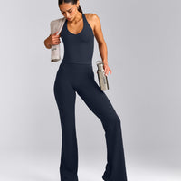 SoftMotion™ Racer Back Mid Tank Top with Built in Bra Shelf | True Blue
