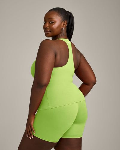 SoftMotion™ Racer Back Vest with Built in Bra Shelf with Grey Logo | Citrus Green