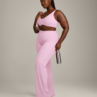 SoftMotion™ Scoop Back Bralette with Grey Logo | Chalk Pink