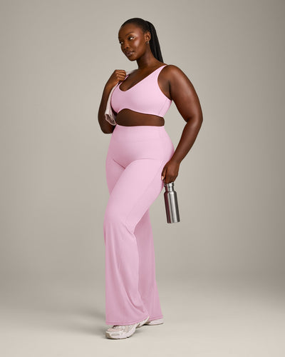 SoftMotion™ Scoop Back Bralette with Grey Logo | Chalk Pink