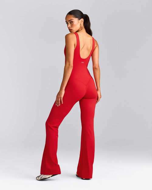 SoftMotion™ Scoop Back Flared All In One Long | Fiery Red