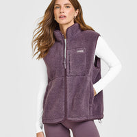 Fleece Gilet with Chest Pocket | Vintage Purple