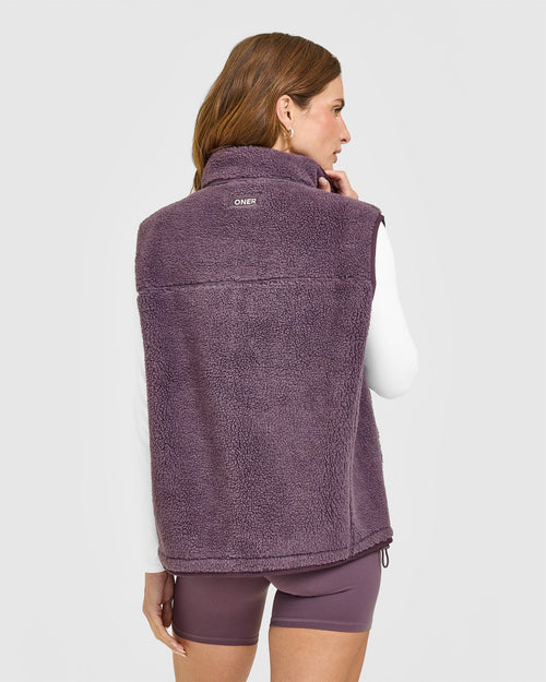 Fleece Gilet with Chest Pocket | Vintage Purple