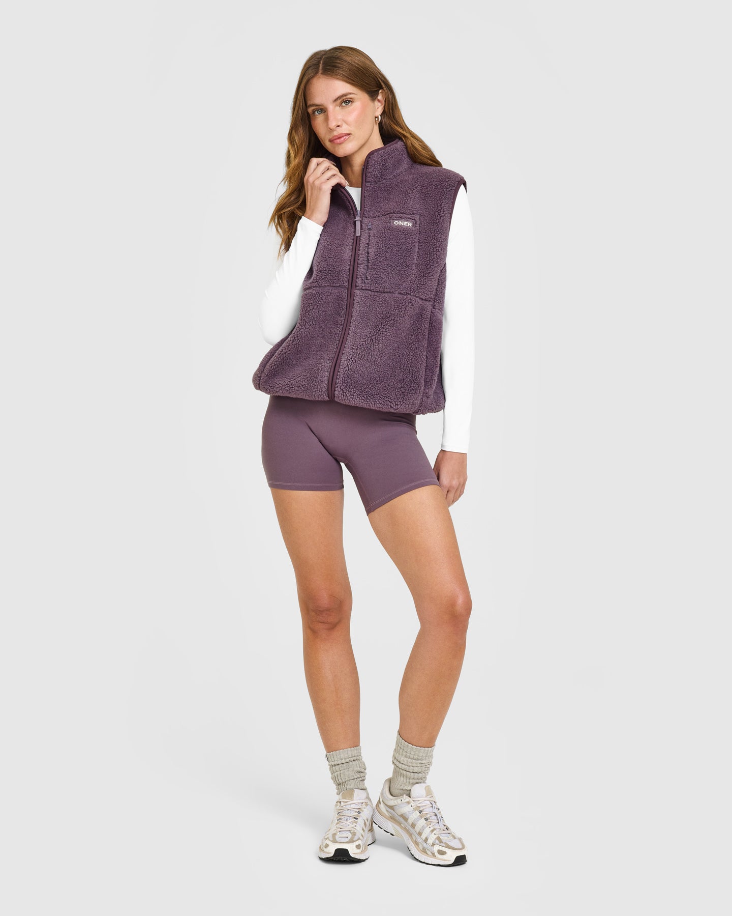 Fleece Gilet with Chest Pocket | Vintage Purple