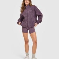 Fleece Jacket with Chest Pocket | Vintage Purple