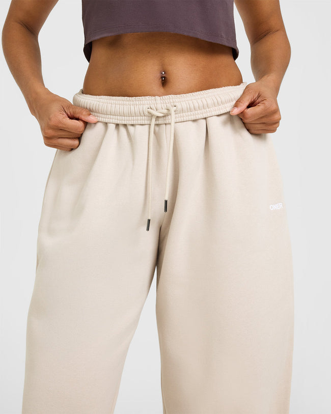 Foundations Oversized Straight Leg Joggers | Sand