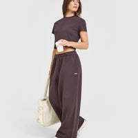 Foundations Oversized Straight Leg Joggers | Umber Brown