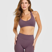 SoftMotion™ Bralette with White Logo | Vintage Purple