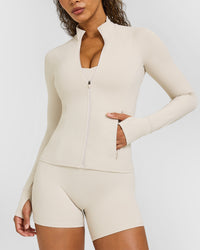 SoftMotion™ Jacket with White Logo | Sand