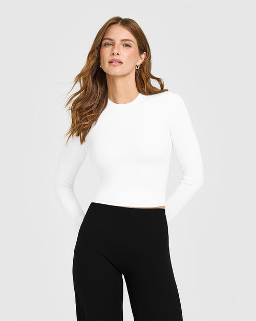Oner Modal SoftMotion™ Long Sleeve Mid Top | White