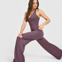 SoftMotion™ Halter Neck Vest with Built in Bra Shelf with White Logo | Vintage Purple