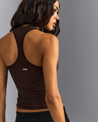 Fitted Cotton Racer Tank | 70% Cocoa