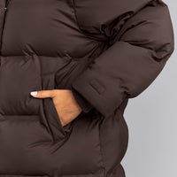 Oversized Longline Puffer Jacket | 70% Cocoa