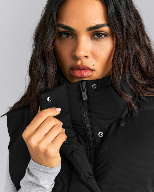 Oversized Puffer Vest | Black