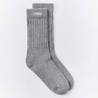 Rib Long Crew Socks | Mid Gray Marl