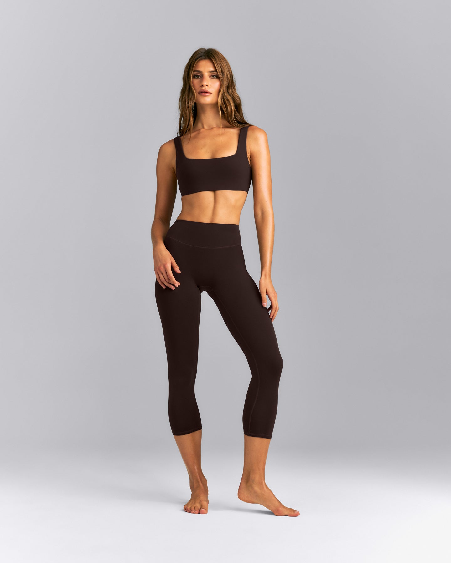 SoftMotion™ Soft Square Neck Sports Bra | 70% Cocoa