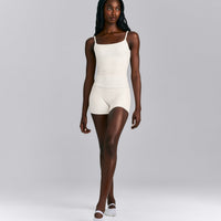 SoftMotion™ Strappy Tank Top with Built in Bra Shelf | Marshmallow White