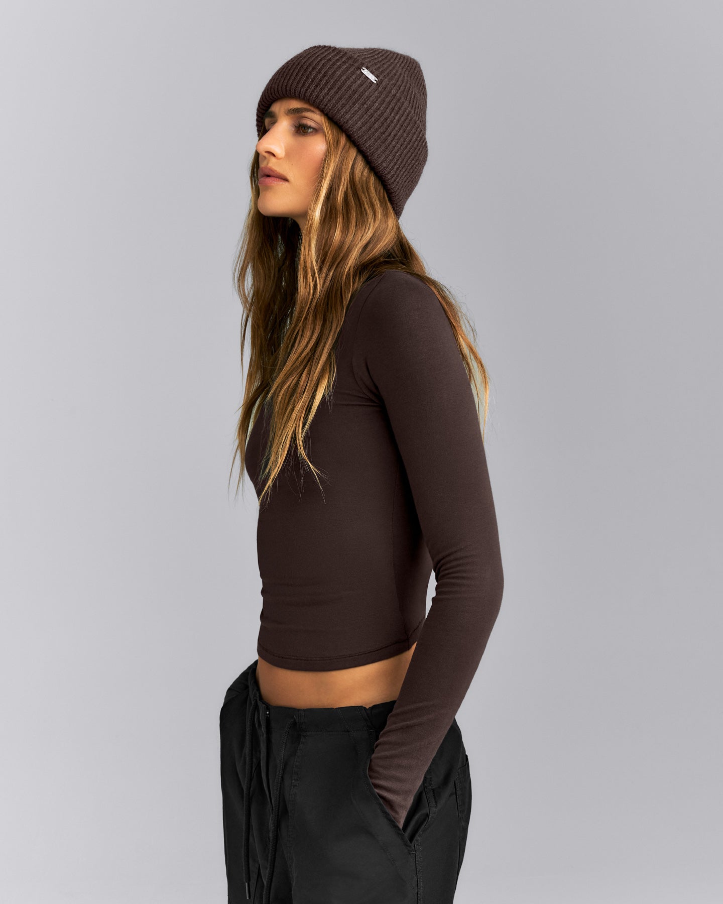 Wool Rib Knit Beanie | 70% Cocoa