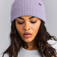 Wool Rib Knit Beanie | Lavender Purple