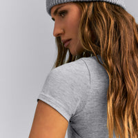 Wool Rib Knit Headband | Gray Marl