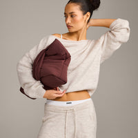 Oversized Knit Off-The-Shoulder Sweater | Oat Marl
