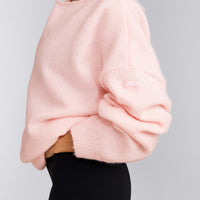 Oversized Knit Off-The-Shoulder Sweater | Soft Girl Pink