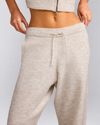 Oversized Knit Straight Leg Pants | Oat Marl