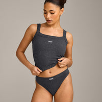 Seamless Scoop Neck Vest | Charcoal Marl