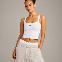 Seamless Scoop Neck Vest | White