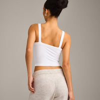 Seamless Scoop Neck Vest | White
