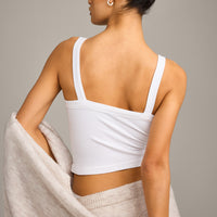 Seamless Scoop Neck Vest | White