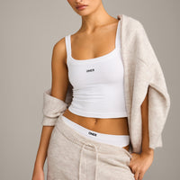 Seamless Scoop Neck Vest | White