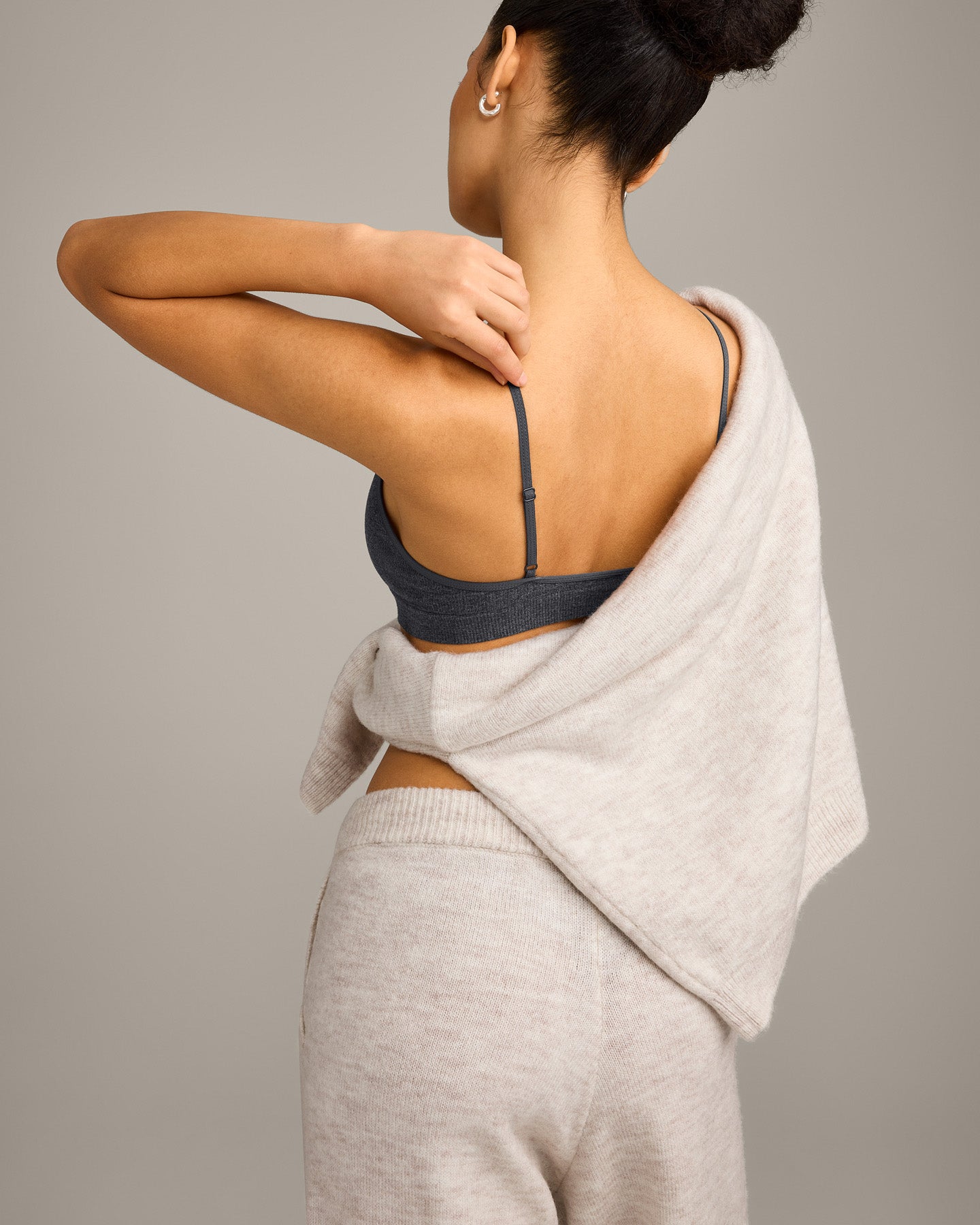 Seamless Strappy Bralette | Charcoal Marl